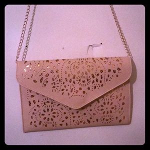 Miley Nude Flower Pattern Clutch